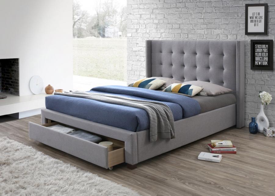 Artisan Devon Grey Fabric Large Footend Drawer Bed