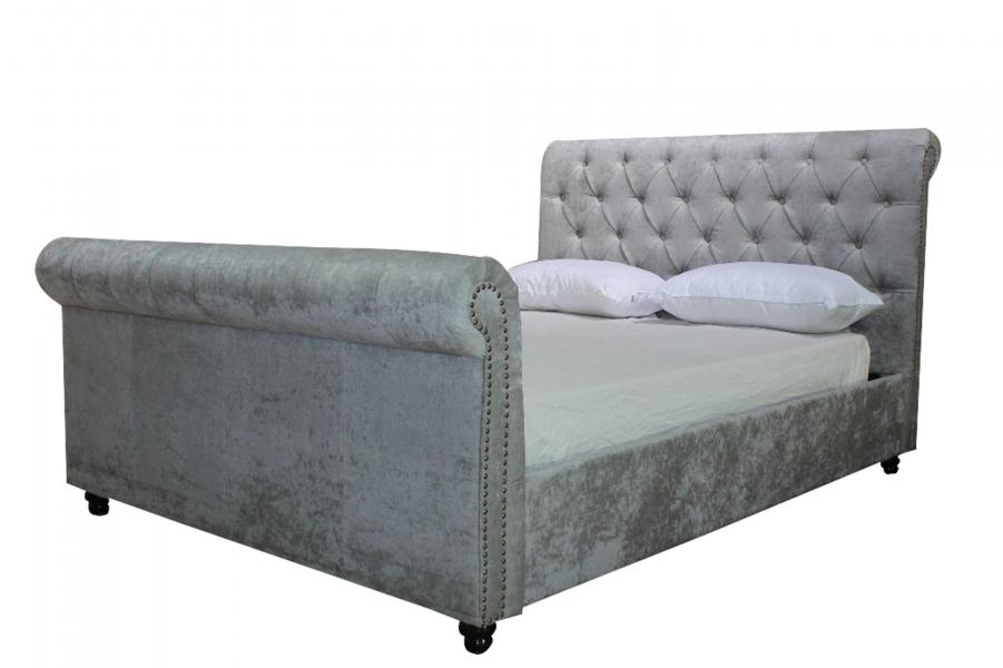 Artisan Rosalia Silver Fabric Bed