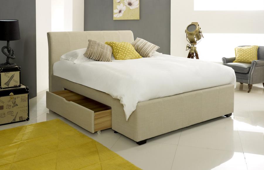 Artisan Rosabella Stone Fabric Drawer Bed
