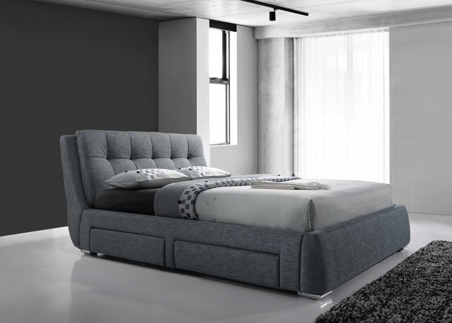 Artisan Rosemary Dark Grey Fabric 4 Drawer Bed