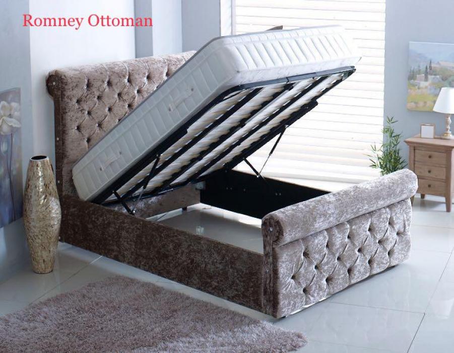 Lavish Beds Romney Upholstered Ottoman Bed Frame