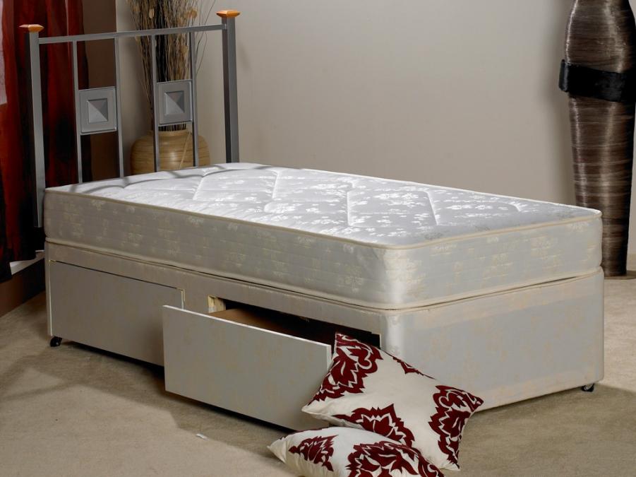 Apollo Beds Orthopedic Damask Divan Bed Includes Base and Mattress