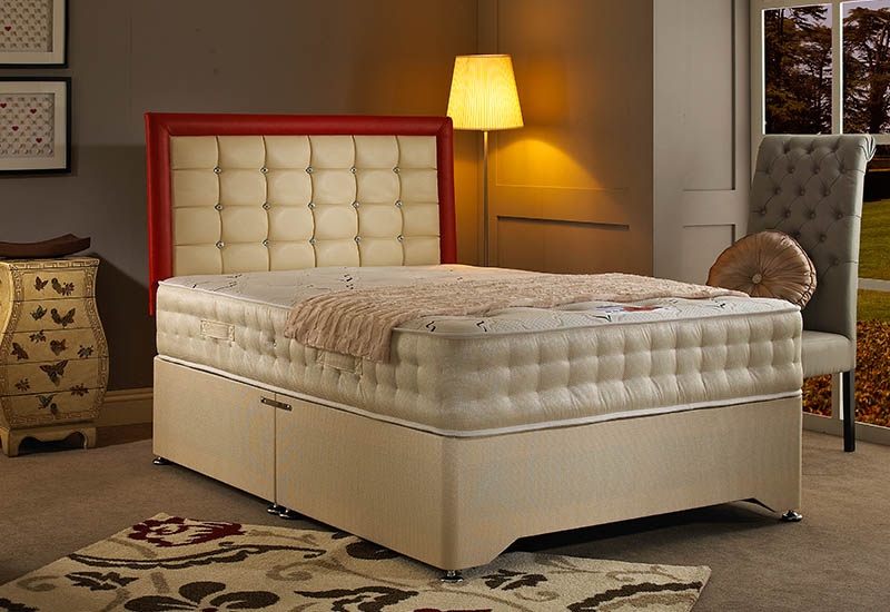 DreamMode Buckingham 1200 Pocket Sprung Natural Latex Divan Bed Includes Base and Mattress