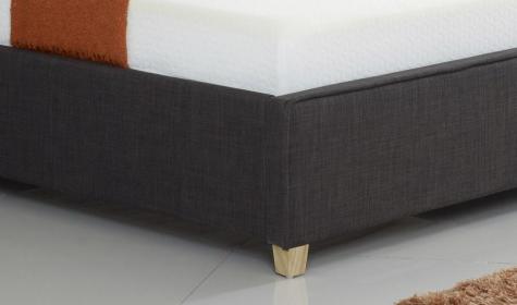 Artisan Roskilde Charcoal Finish Fabric Button Bed