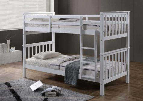 Artisan Alaska White Finish Bunk Bed with Two Underbed Drawers