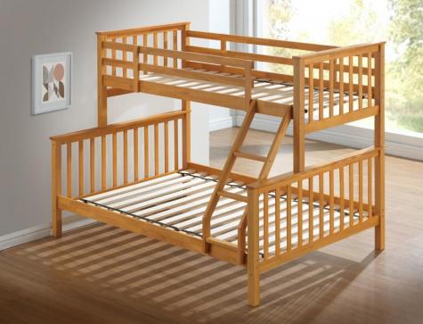 Artisan Juneau Beech Finish Three Sleeper Bunk Bed