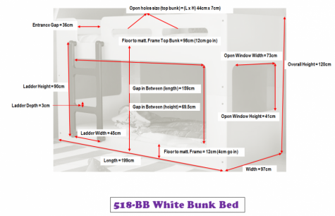 Artisan Kenai White Finish Bunk Bed