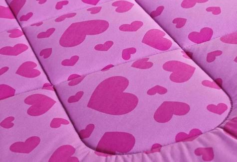 DreamMode The Pink Hearts Divan Bed with Sliding Storage and Headboard Includes Base Mattress and Headboard