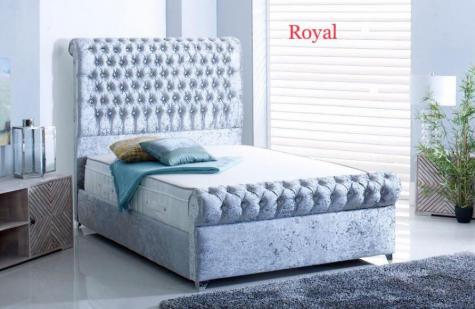 Lavish Beds Royal Upholstered Sleigh Style Bed Frame