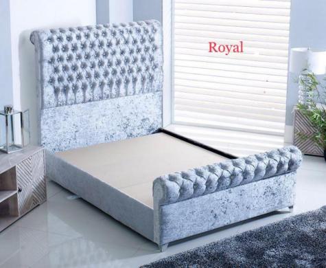 Lavish Beds Royal Upholstered Sleigh Style Bed Frame