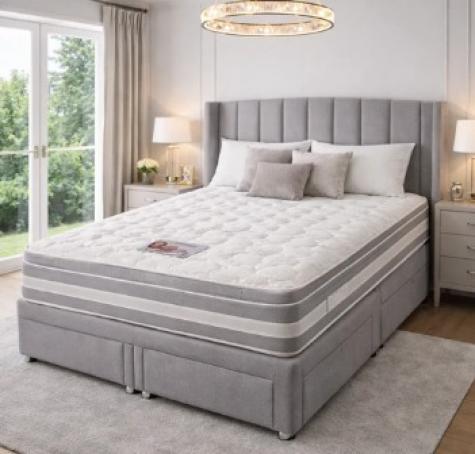 DreamMode Sheraton Pillow Top 1200 Pocket Sprung Divan Bed Includes Base and Mattress